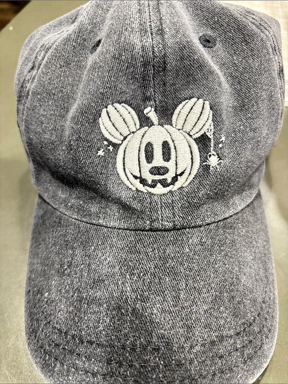 American Eagle Gray Denim pumpkin Mickey Graphic Cap